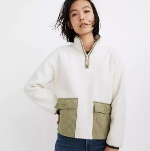 (Re)sourced Fleece Quilted-Pocket Popover Jacket